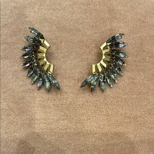 Elizabeth Cole Gold and Silver Winged Earrings